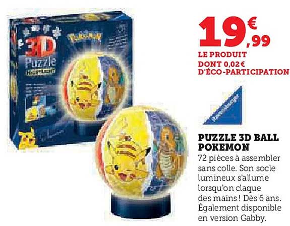 PUZZLE 3D BALL POKEMON