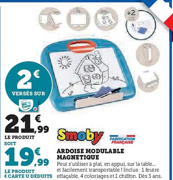 Smoby Ardoise modulable magnétique