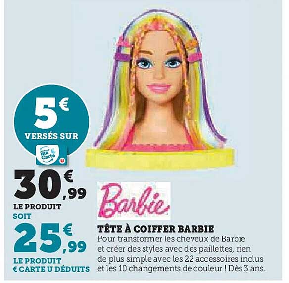 TÊTE À COIFFER BARBIE