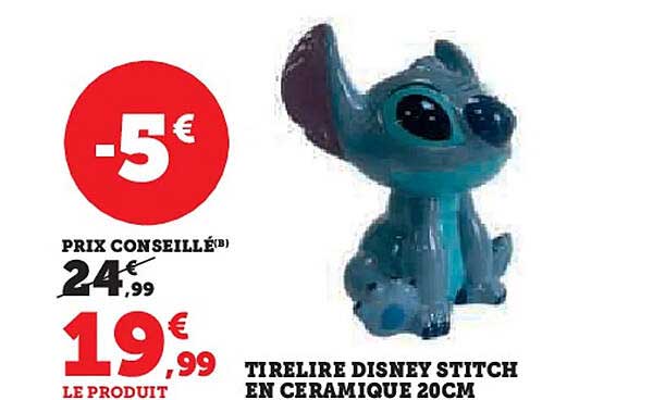 TIRELIRE DISNEY STITCH EN CERAMIQUE 20CM