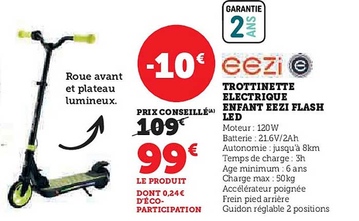 TROTTINETTE ELECTRIQUE ENFANT EEEZI FLASH LED