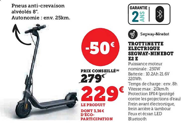 TROTTINETTE ÉLECTRIQUE SEGWAY-NINEBOT E2 E