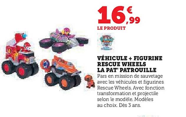 VÉHICULE + FIGURINE RESCUE WHEELS LA PAT' PATROUILLE