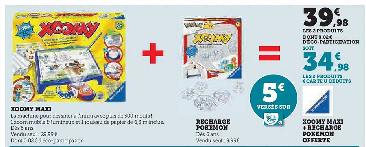 XOOMY MAXI + RECHARGE POKEMON OFFERTE