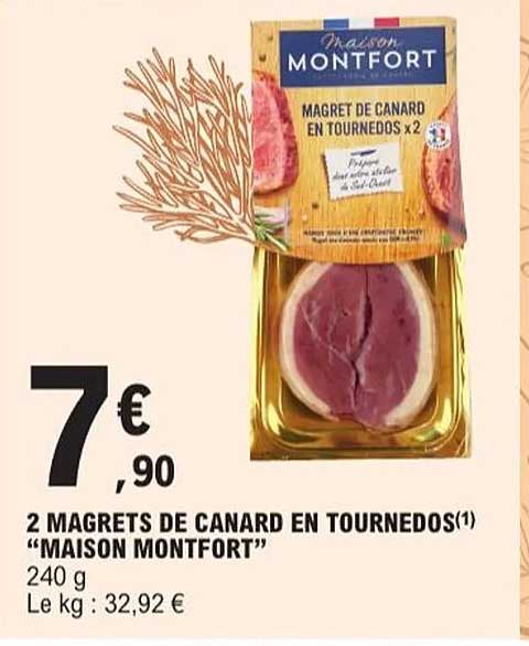 2 MAGrets de canard en tournedos "MAISON MONTFORT"