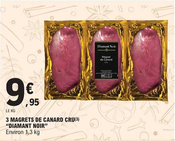 3 MAGRETS DE CANARD CRU "DIAMANT NOIR"