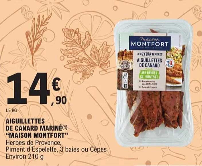 Aiguillettes de canard mariné "MAISON MONTFORT"