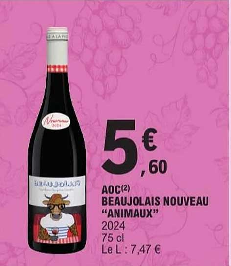 AOC(2) BEAUJOLAIS NOUVEAU "ANIMAUX"