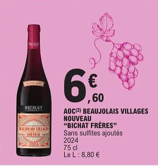 AOC(2) BEAUJOLAIS VILLAGES NOUVEAU "BICHAT FRÈRES"