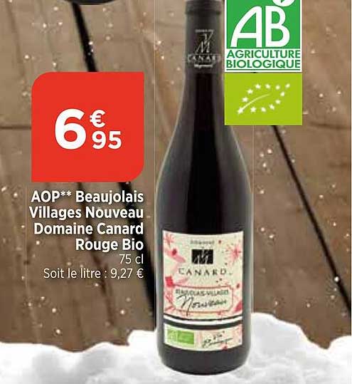 AOP** Beaujolais Villages Nouveau Domaine Canard Rouge Bio