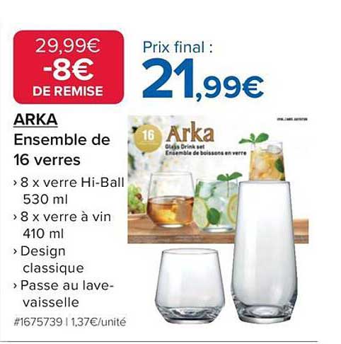 ARKA Ensemble de 16 verres