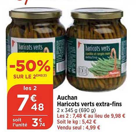 Auchan Haricots verts extra-fins