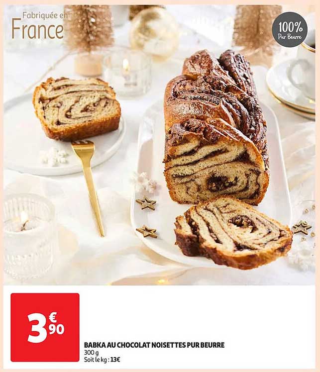 BABKA AU CHOCOLAT NOISETTES PUR BEURRE