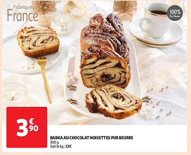 BABKA AU CHOCOLAT NOISETTES PUR BEURRE