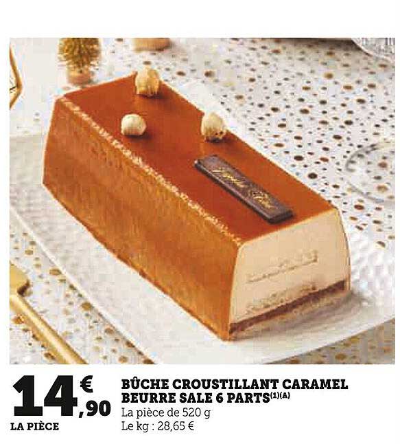 BUCHE CROUSTILLANT CARAMEL BEURRE SALE 6 PARTS