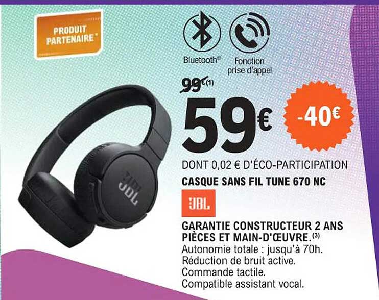 CASQUE SANS FIL TUNE 670 NC