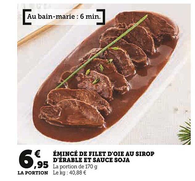 Émincé de filet d'oie au sirop d'érable et sauce soja