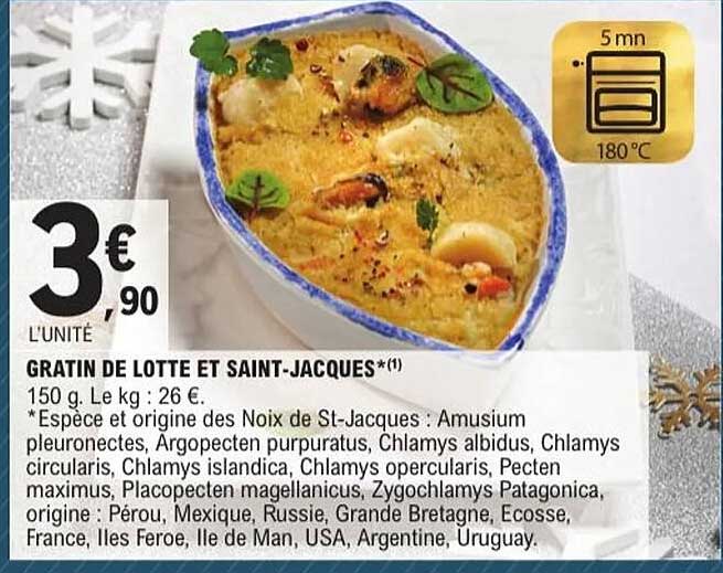 GRATIN DE LOTTE ET SAINT-JACQUES*