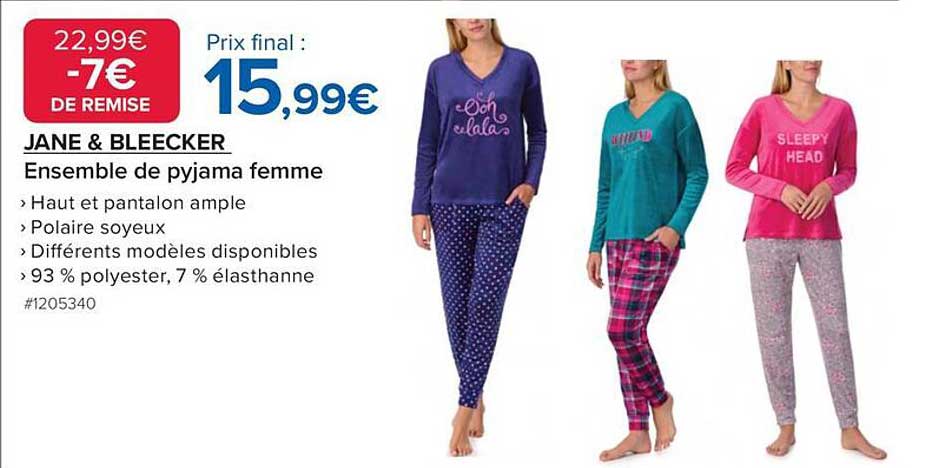 JANE & BLEECKER Ensemble de pyjama femme