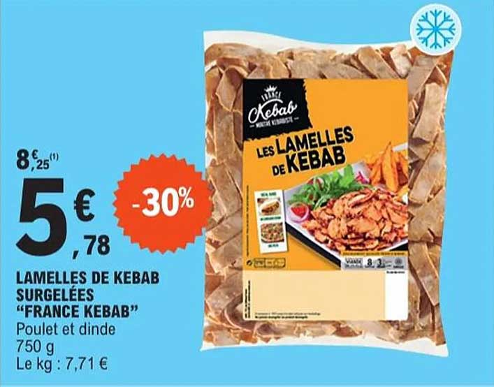 LAMELLES DE KEBAB SURGELÉES "FRANCE KEBAB"