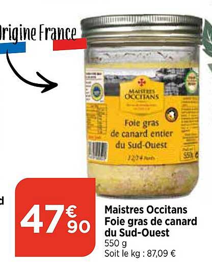 Maistres Occitans Foie gras de canard entier du Sud-Ouest