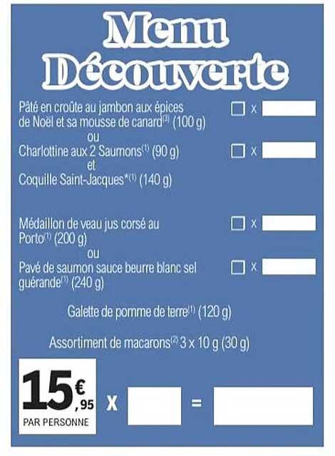 Menu Découverte