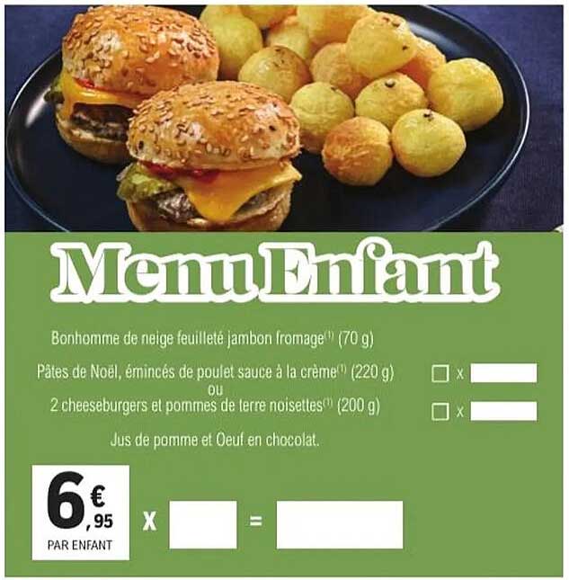 Menu Enfant