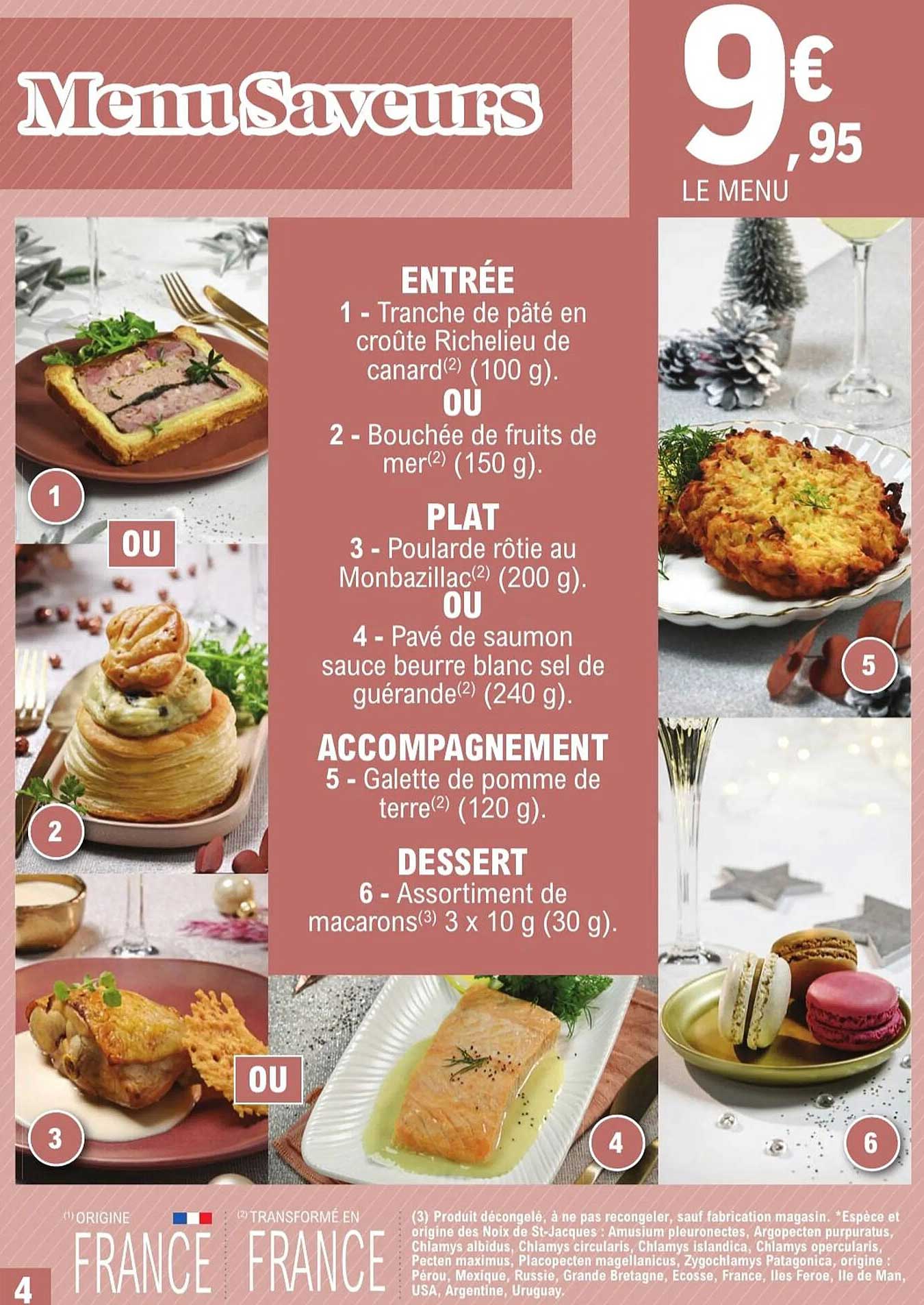 Menu Saveurs