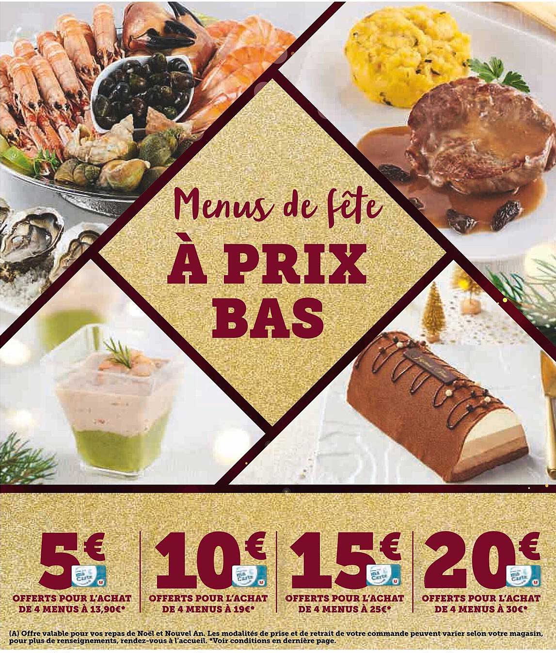 Menus de fête à prix bas