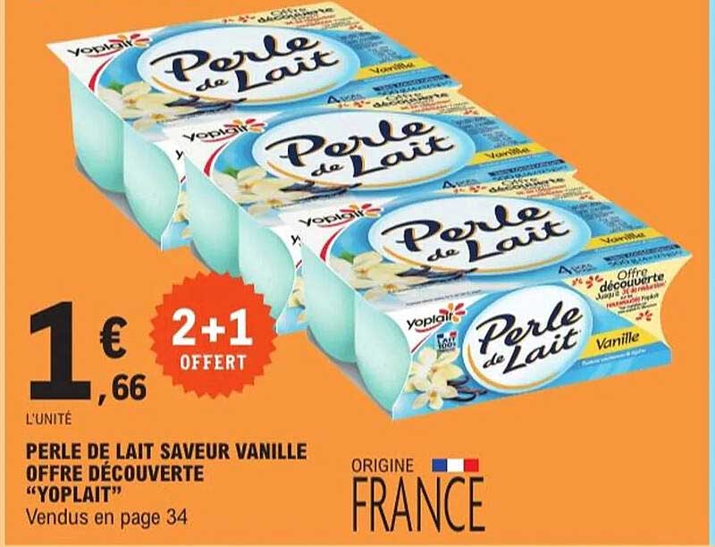 PERLE DE LAIT SAVEUR VANILLE OFFRE DÉCOUVERTE "YOPLAIT"