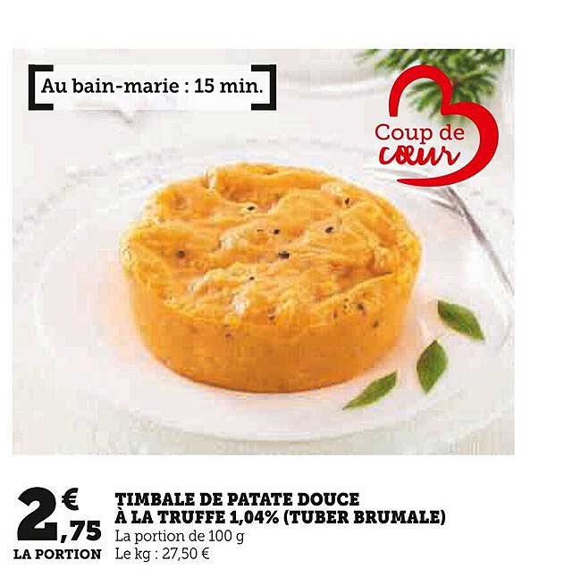 Timbale de patate douce à la truffe 1,04% (Tuber brumale)