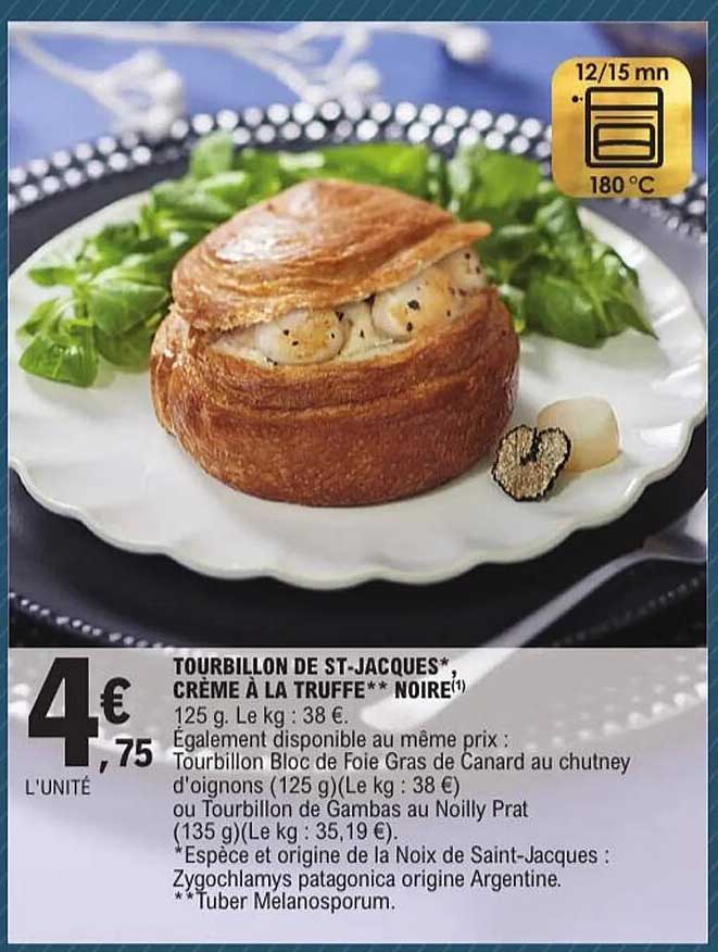 TOURBILLON DE ST-JACQUES*, CRÈME À LA TRUFFE** NOIRE(1)