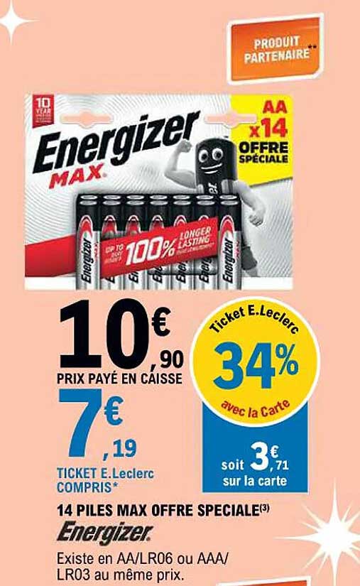 14 PILES MAX OFFRE SPECIALE