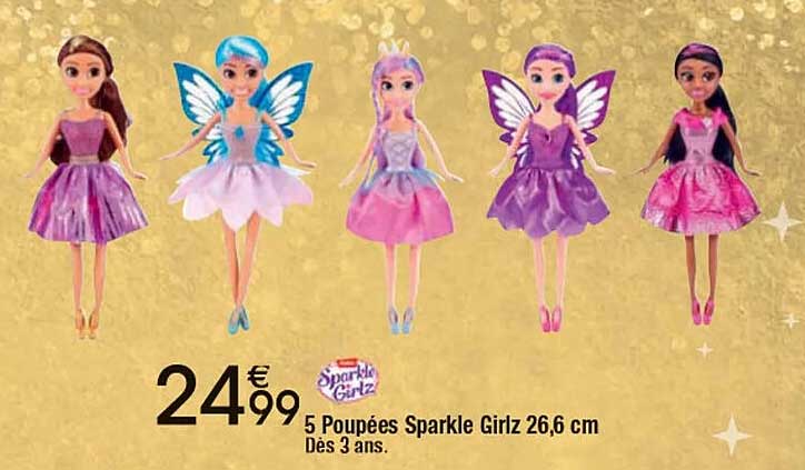 5 Poupées Sparkle Girlz 26,6 cm