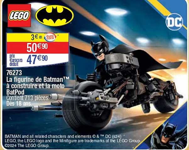 76273 La figurine de Batman™ à construire et la moto BatPod