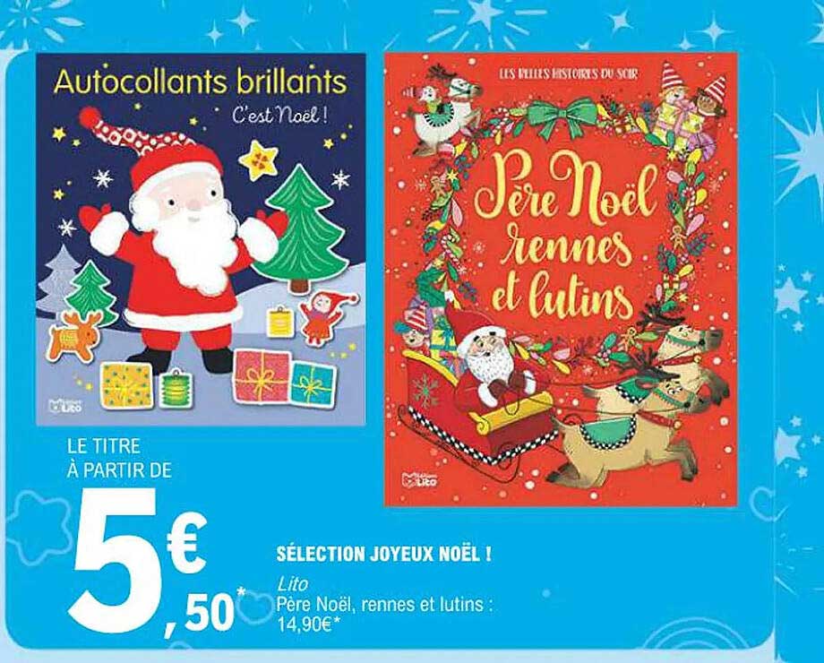 Autocollants brillants  
Père Noël, rennes et lutins