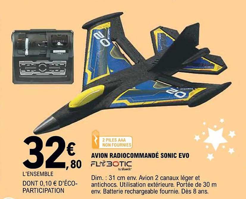 AVION RADIOCOMMANDÉ SONIC EVO FLYBOTIC