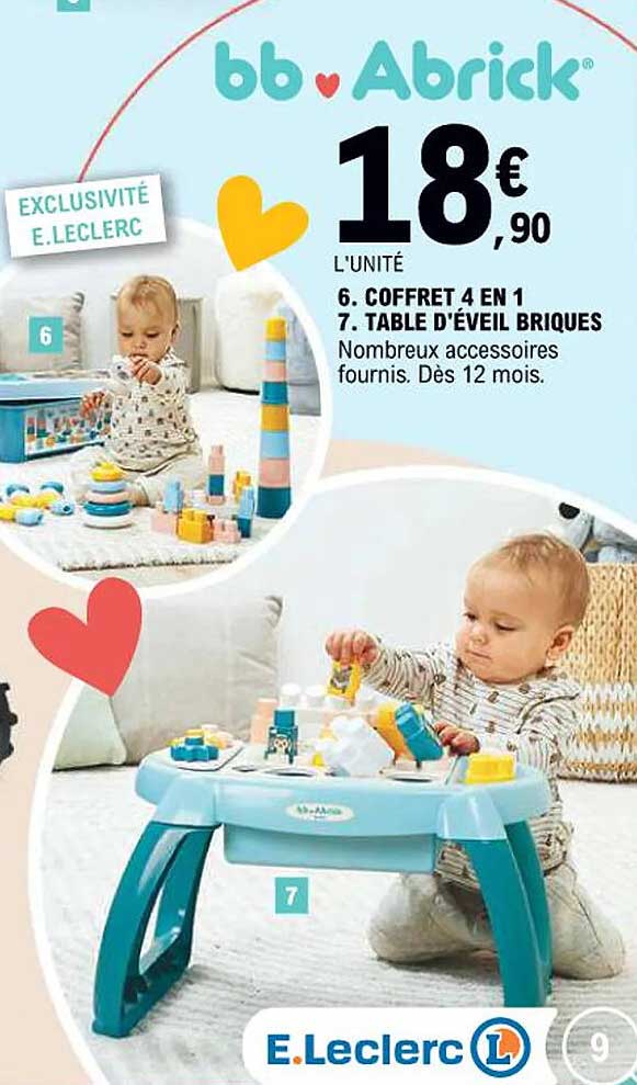 bb ♥ Abrick® 6. COFFRET 4 EN 1 7. TABLE D'ÉVEIL BRIQUES