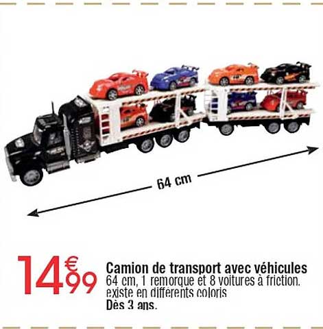 Camion de transport avec véhicules