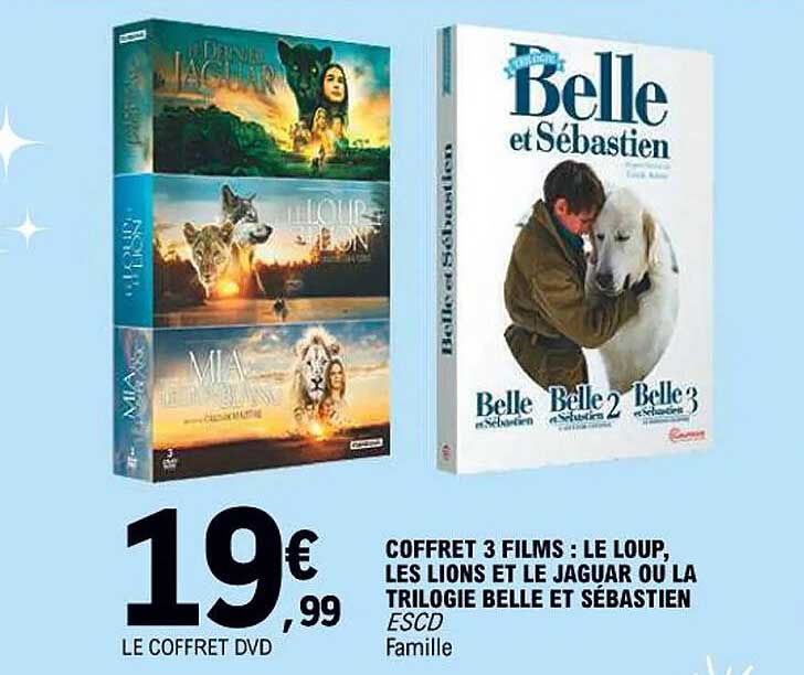 COFFRET 3 FILMS : LE LOUP, LES LIONS ET LE JAGUAR OU LA TRILOGIE BELLE ET SÉBASTIEN