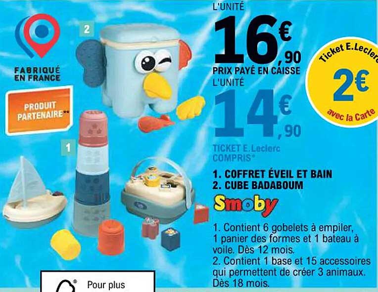 Coffret Éveil et Bain  
Cube Badaboum  
Smoby