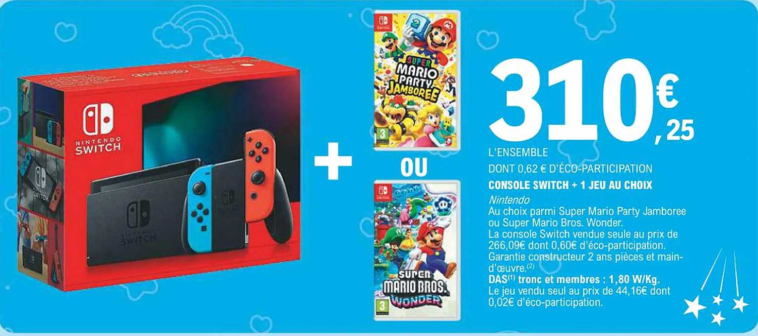 CONSOLE SWITCH + 1 JEU AU CHOIX