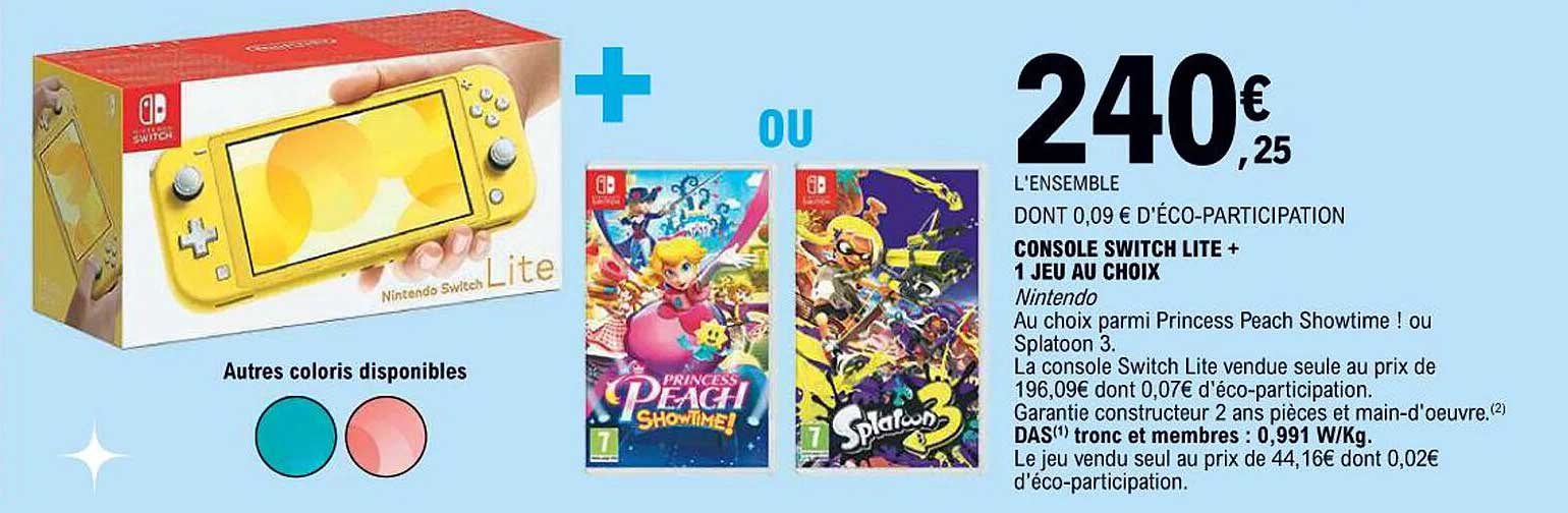 CONSOLE SWITCH LITE + 1 JEU AU CHOIX