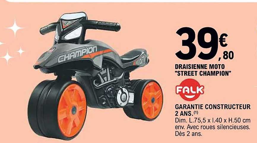 DRAISIENNE MOTO "STREET CHAMPION"