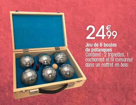 Jeu de 6 boules de pétanque