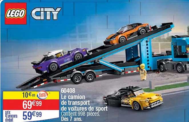 Le camion de transport de voitures de sport