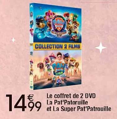 Le coffret de 2 DVD La Pat'Patrouille et La Super Pat'Patrouille