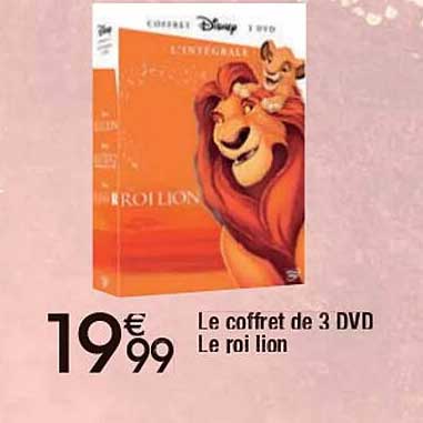 Le coffret de 3 DVD Le roi lion