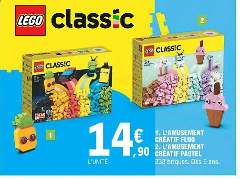 LEGO classic : L'amusement créatif fluo et L'amusement créatif pastel