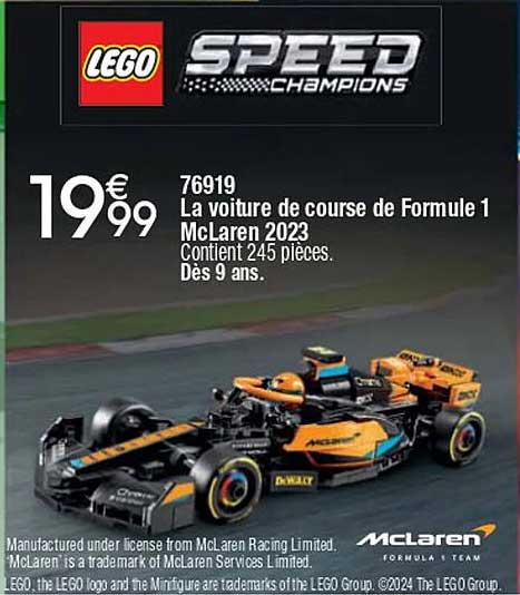 LEGO SPEED CHAMPIONS La voiture de course de Formule 1 McLaren 2023